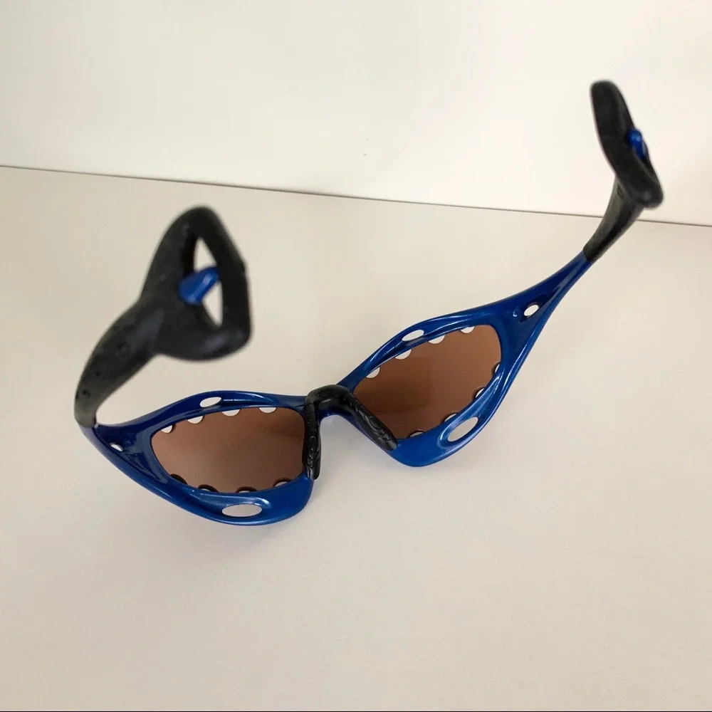 Vintage Oakley OG Pro racing jacket sunglasses in blue